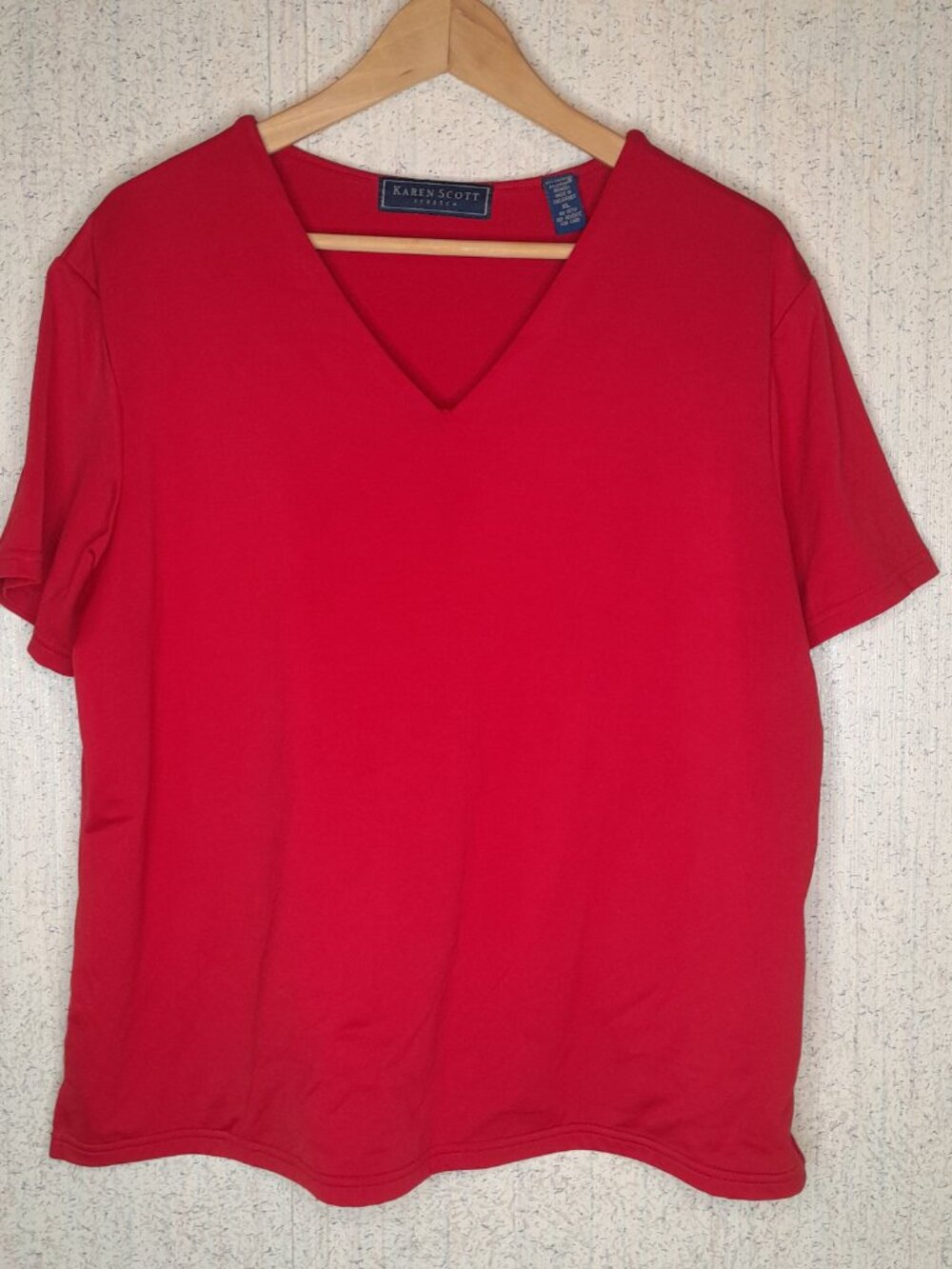Karen Scott Stretch Women's Red Top Size XL